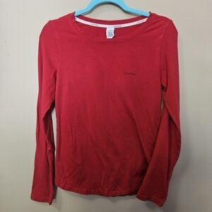 Calvin Klein Sleepwear Red Longsleeve Top Women's Size S